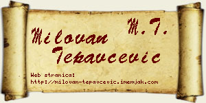 Milovan Tepavčević vizit kartica